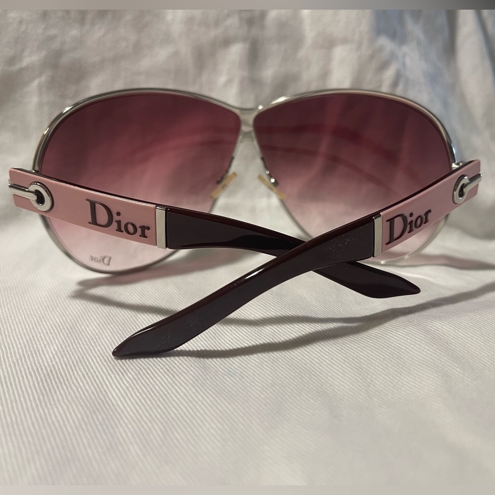 Dior Logo 1 Pink & Burgundy Sunglasses